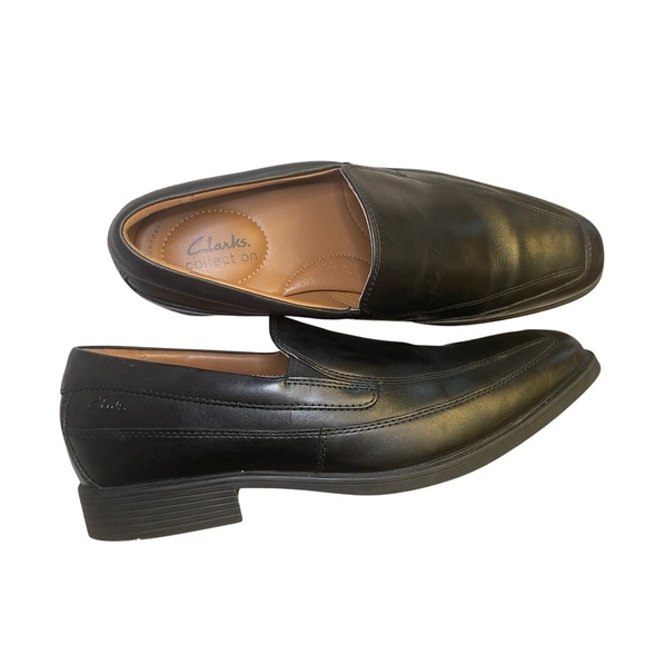 Clarks Collection Black Leather Slip On‎ Loafers Dress Shoes Men's 10 .5 - Picture 5 of 9
